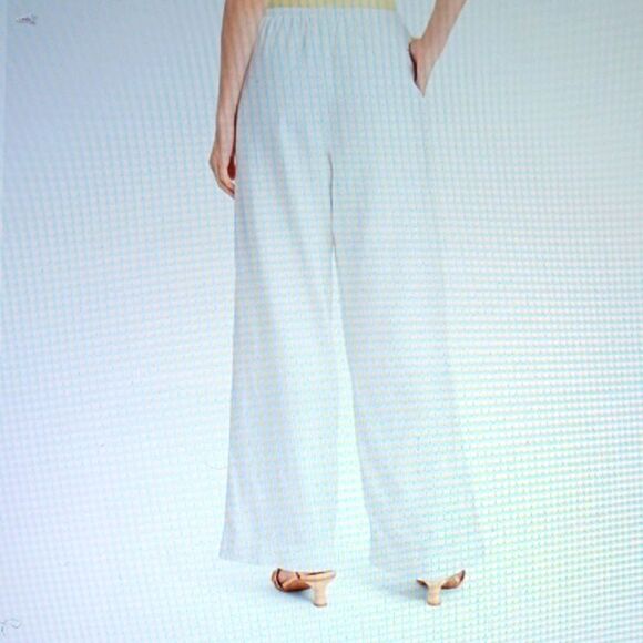New 1X A New Day Linen Raylon Blend Wide Leg High Rise Pull On Pants Whi… - Picture 3 of 7